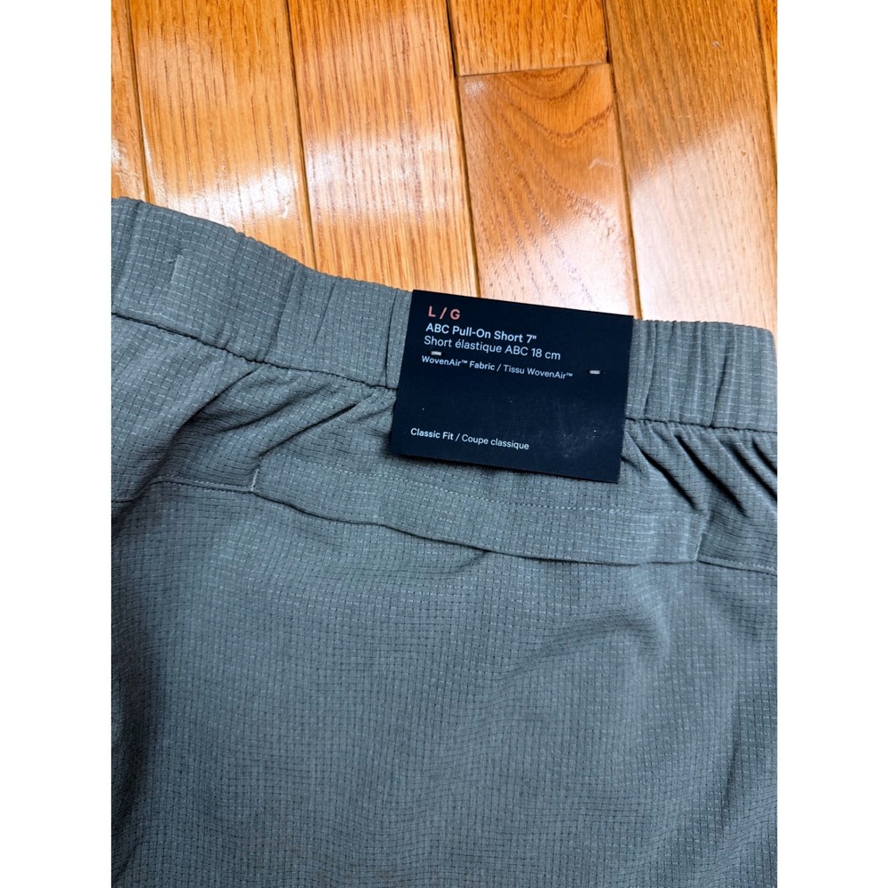 Lululemon Mens ABC Pull-On Short 7 WovenAir Grey Classic Fit LM7BNQS Size L NEW - Picture 4 of 8